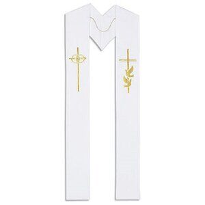 7457 Wedding Stole Embroidery On Polyester 110 Inches Long